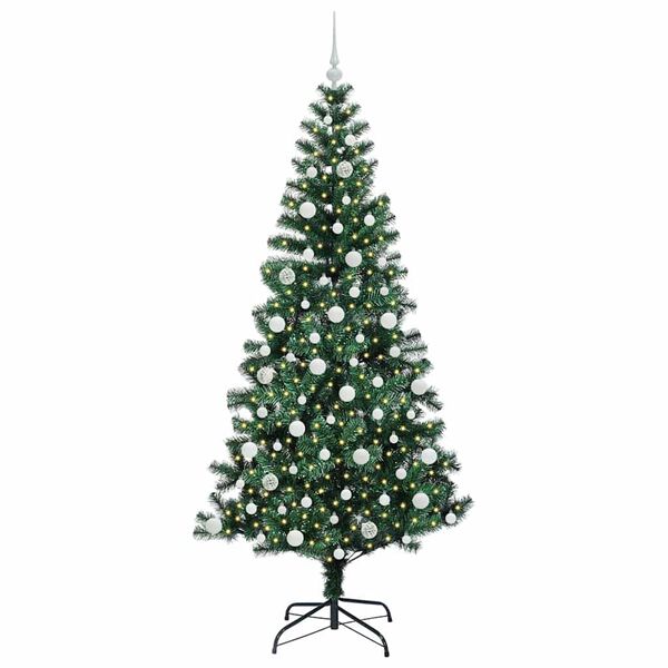 vidaXL &Aacute;rbol de Navidad Artificial Preiluminado Verde 210 cm