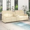 vidaXL Sillón reclinable de masaje de 4 plazas cuero sintético crema