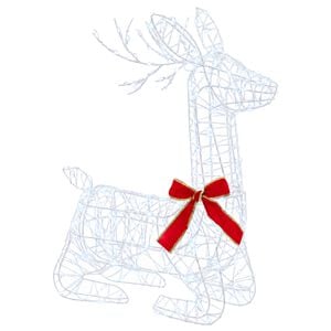 vidaXL Reno Navide&ntilde;o 3D LOVIISA 280 LED Blanco fr&iacute;o 55 x 22 x 63 cm