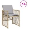 vidaXL Sillones jard&iacute;n con cojines 4 uds rat&aacute;n sint&eacute;tico beige mezcla