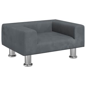 vidaXL Cama para perros de terciopelo gris oscuro 50x40x26,5 cm