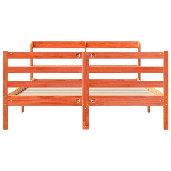 vidaXL Estructura de cama sin colch&oacute;n madera maciza marr&oacute;n 120x190 cm