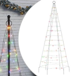 vidaXL &Aacute;rbol de Navidad en asta de bandera 200 LED de colores 180 cm
