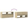 vidaXL Mueble de TV de pared con luces LED roble Sonoma 100x31x45 cm