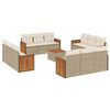 vidaXL Set sof&aacute;s de jard&iacute;n con cojines 13 pzas rat&aacute;n sint&eacute;tico beige