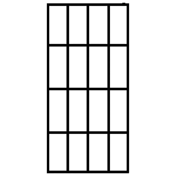 vidaXL Mampara ducha con estante vidrio ESG y aluminio negro 118x190cm