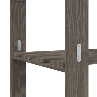 vidaXL Estantería de 5 niveles madera maciza pino gris 80x38x170 cm