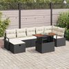 vidaXL Conjunto de sofá de jardín 8 pcs Negro ratán sintético
