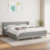 vidaXL Cama box spring con colch&oacute;n tela gris claro 180x200 cm