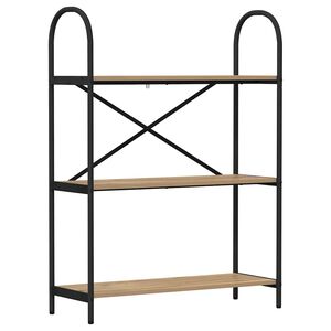 vidaXL Estante de libros 3 niveles 80 x 30 x 109 cm Roble artisan