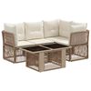 vidaXL Conjunto de sof&aacute;s de jard&iacute;n 5 uds. Beige rat&aacute;n sint&eacute;tico