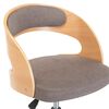 vidaXL Sillas comedor giratorias 2 uds madera curvada tela gris taupe