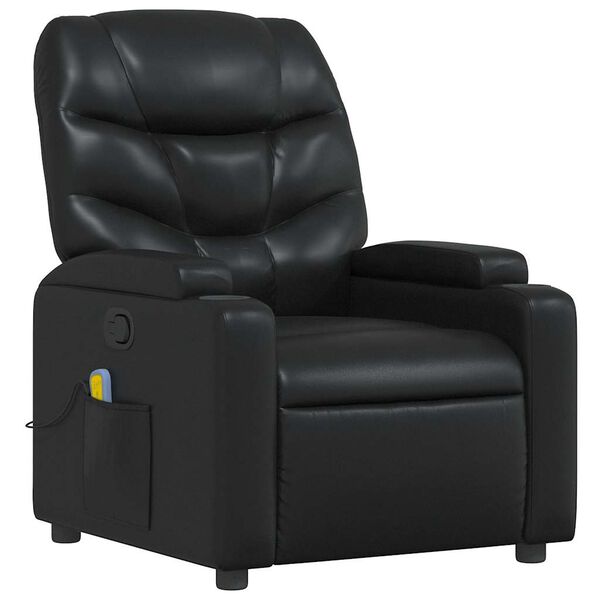 vidaXL Sillón de masaje reclinable cuero sintético negro