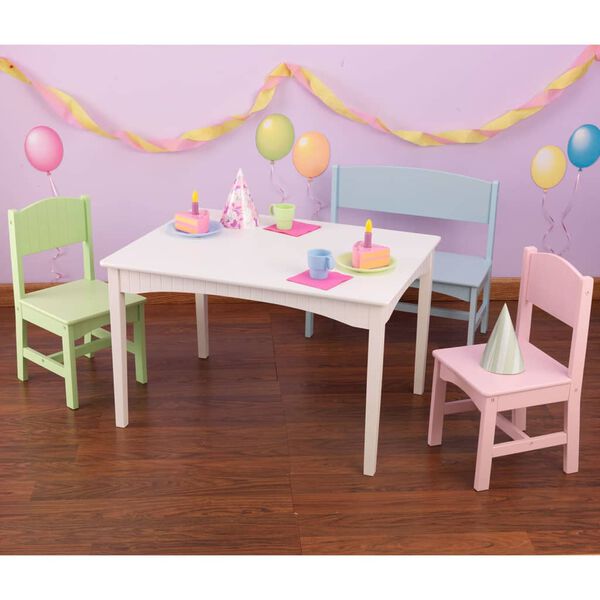 KidKraft Set de mesa y silla para ni&ntilde;os con banco Nantucket pastell