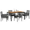 vidaXL Conjunto de Comedor de Jard&iacute;n 5 pcs Negro rat&aacute;n sint&eacute;tico
