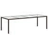 vidaXL Set de comedor jard&iacute;n 9 pzas y cojines rat&aacute;n sint&eacute;tico marr&oacute;n
