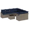 vidaXL Conjunto de sof&aacute; de jard&iacute;n 9 uds. 8-N&uacute;mero de plazas Gris