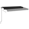 vidaXL Toldo automático LED sensor de viento gris antracita 400x350 cm