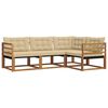vidaXL Conjunto de sof&aacute;s de exterior con coj&iacute;n 4 pcs Natural y Beige