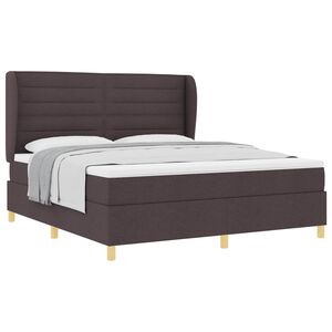 vidaXL Cama tipo Box Spring Marr&oacute;n Oscuro 200 x 180 cm tela