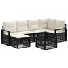 vidaXL Conjunto de sof&aacute;s de jard&iacute;n 7 pcs Negro rat&aacute;n sint&eacute;tico