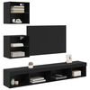 vidaXL Unidades de TV de Pared con LED con LED 5 pcs Roble Negro
