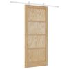 vidaXL Puerta Corredera Marr&oacute;n 86 x 198,5 cm Madera de pino macizo