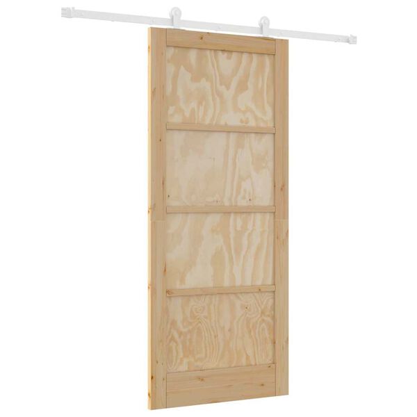 vidaXL Puerta Corredera Marr&oacute;n 86 x 198,5 cm Madera de pino macizo