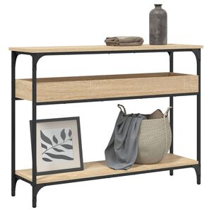 vidaXL Mesa consola con estante roble Sonoma 100x29x75 cm madera de ingenier&iacute;a