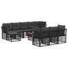 vidaXL Conjunto de sof&aacute;s de exterior 11 pcs Negro y Gris oscuro