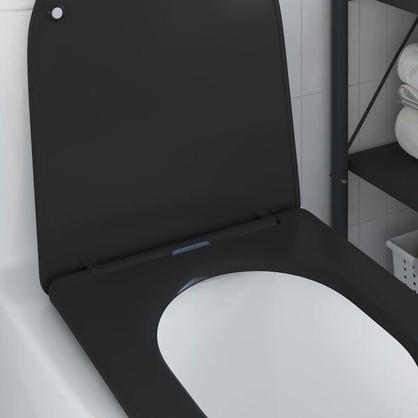 vidaXL Asiento de WC Negro 44 x 36,4 x 3,4 cm Duroplast