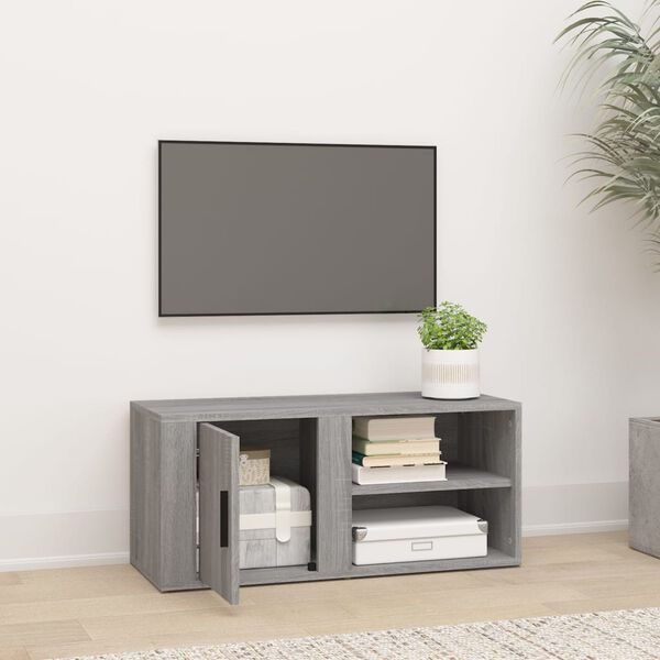 vidaXL Mueble para TV madera contrachapada gris Sonoma 80x31,5x36 cm