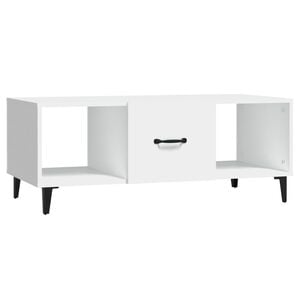 vidaXL Mesa de centro madera contrachapada blanco 102x50x40 cm