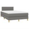 vidaXL Cama box spring con colch&oacute;n tela gris oscuro 120x190 cm