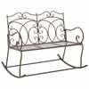 vidaXL Banco de jard&iacute;n metal marr&oacute;n envejecido 104 cm