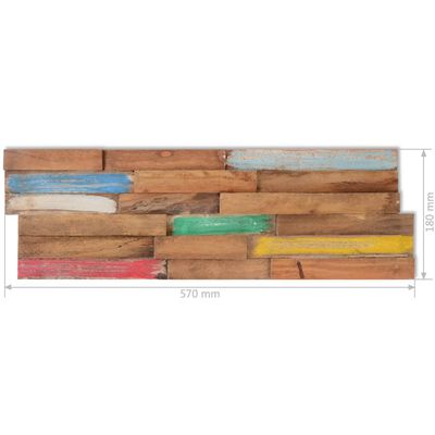 vidaXL Paneles revestimiento pared 10 uds madera maciza teca 1,03 m²
