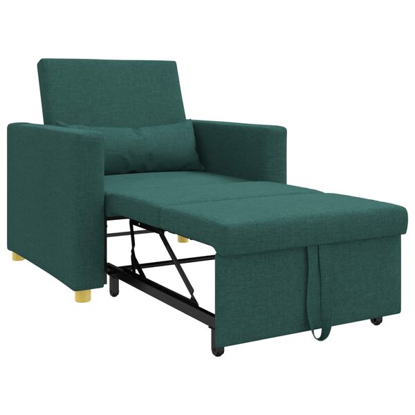 vidaXL Cama Sof&aacute; Desplegable Individual Verde oscuro 90 x 165 x 87 cm