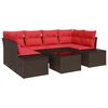 vidaXL Conjunto de sof&aacute; de jard&iacute;n 8 uds. Beige y Rojo rat&aacute;n sint&eacute;tico