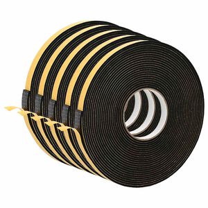vidaXL Cinta de espuma autoadhesiva 5 uds. Negro 10mm x 10m Espuma CR