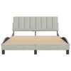 vidaXL Estructura de cama sin colch&oacute;n Hanko terciopelo gris claro 140x200 cm