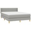 vidaXL Cama box spring con colch&oacute;n tela gris claro 140x190 cm