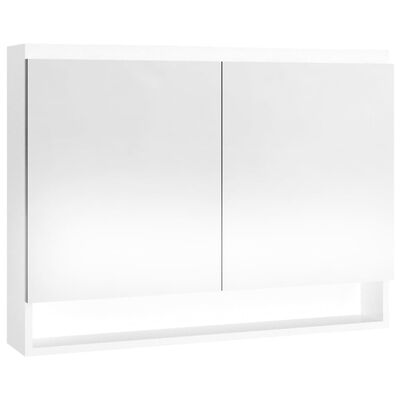 vidaXL Armario de baño con espejo MDF blanco brillante 80x15x60 cm