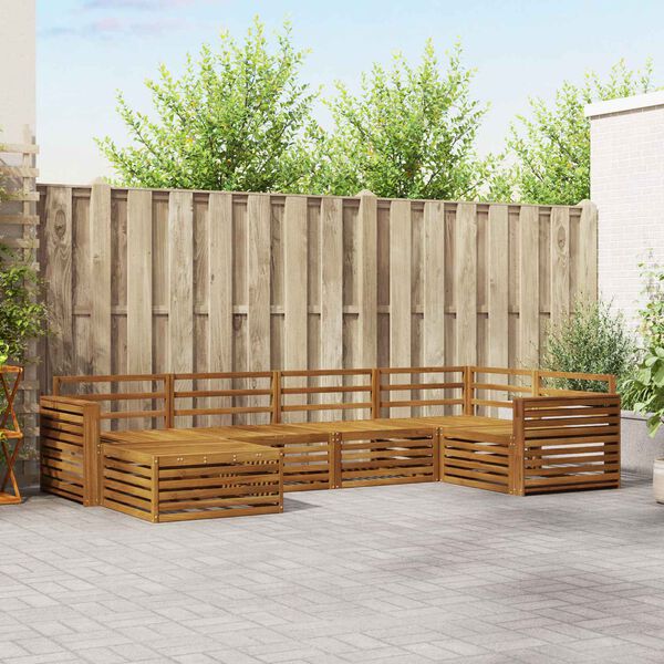 vidaXL Conjunto de sof&aacute;s de exterior 6 pcs Natural