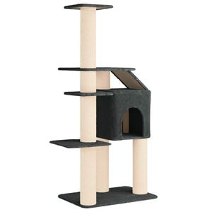 vidaXL &Aacute;rbol para gatos con postes de sisal Gris oscuro 183 cm