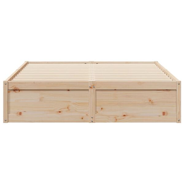 vidaXL Estructura de cama sin colch&oacute;n madera maciza de pino 140x190 cm
