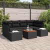 vidaXL Conjunto de sofá de jardín 7 pcs Negro