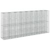vidaXL Cama elevada de gavi&oacute;n 4 pcs Plateado 330 x 50 x 150 cm
