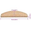 vidaXL Felpudos para escaleras 30 unidades 65x21x4 cm Dorado Semicircular Grande