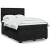 vidaXL Cama box spring con colch&oacute;n terciopelo negro 140x190 cm