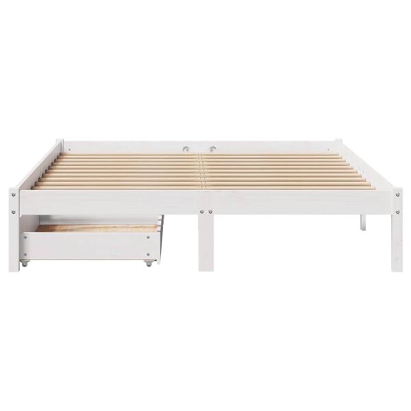 vidaXL Estructura de cama sin colch&oacute;n madera de pino blanca 140x190 cm